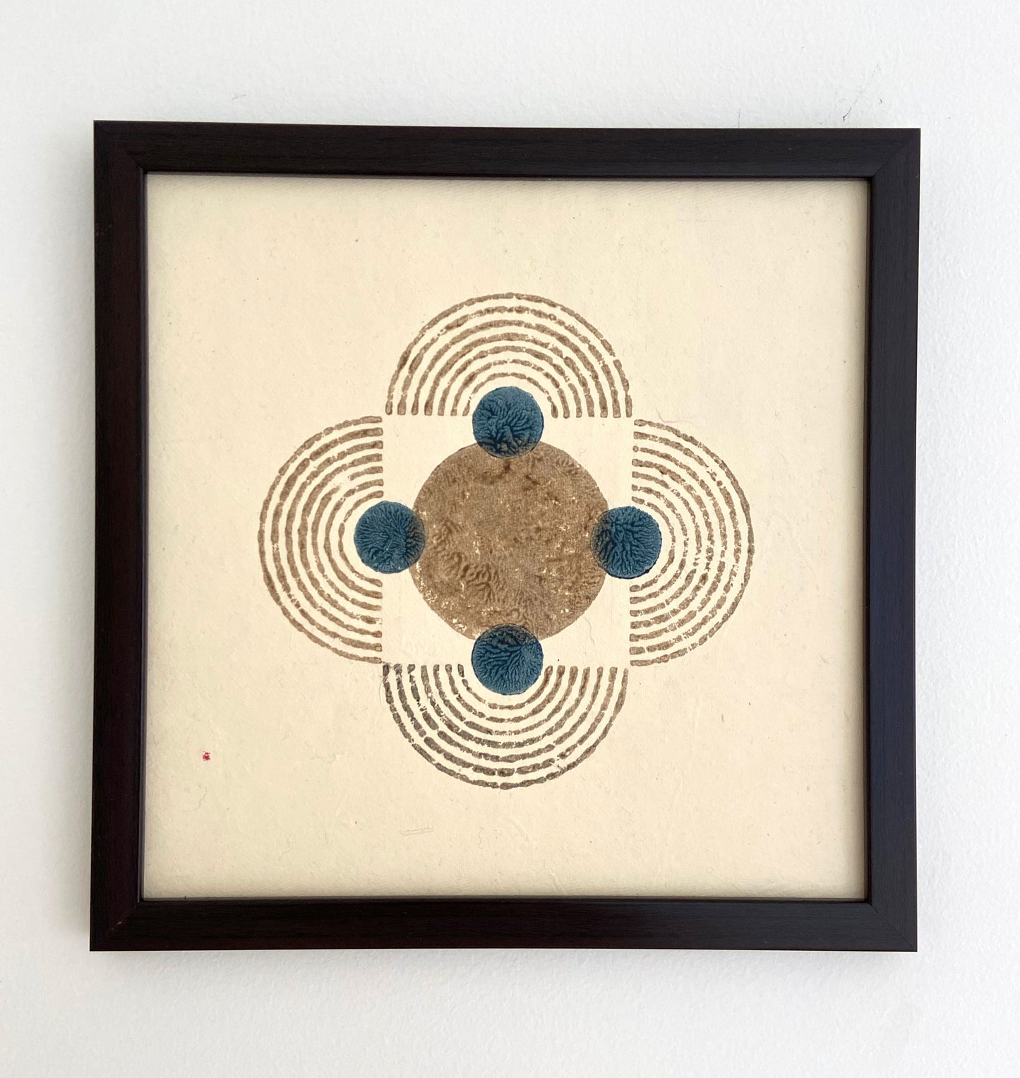 Wall Frame l Handblock printed artwork on handmade paper l 10" x 10" l set of two