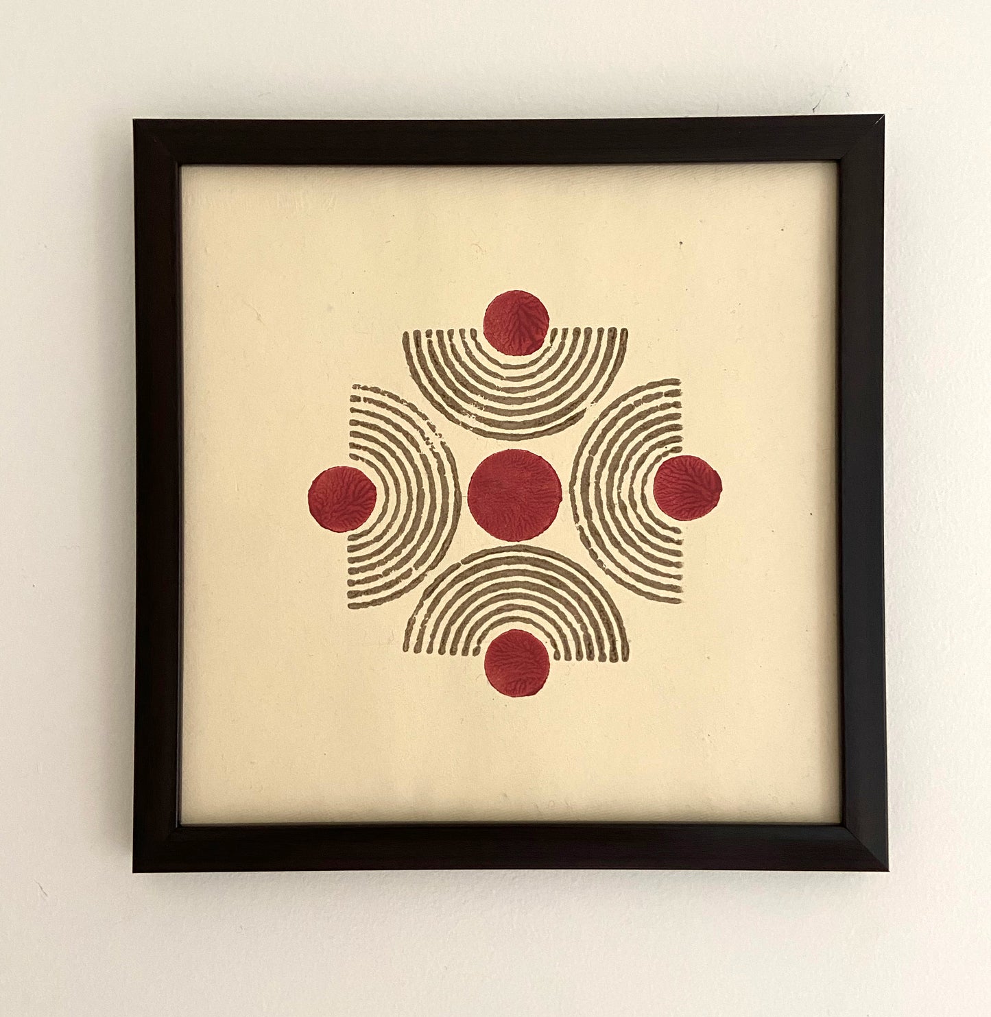 Wall Frame l Handblock printed artwork on handmade paper l 10" x 10" l set of two