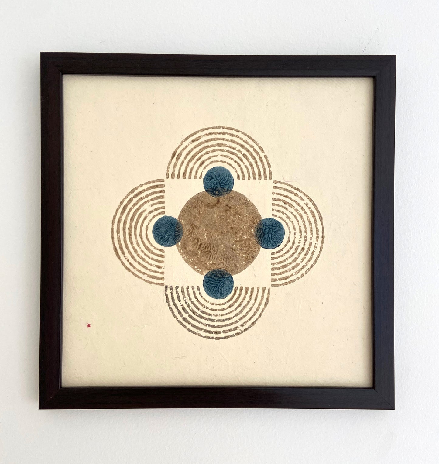 Wall Frame l Handblock printed artwork on handmade paper l 10" x 10" l set of two