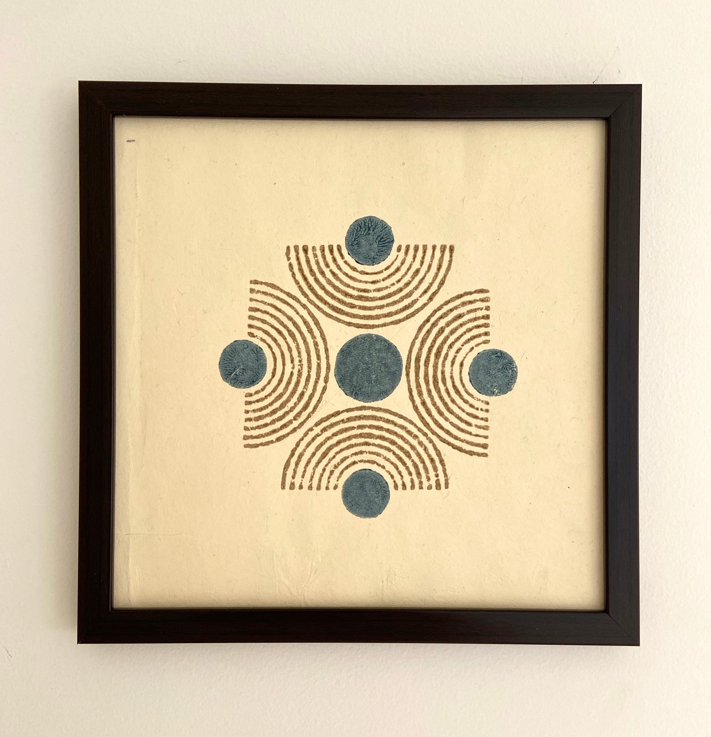 Wall Frame l Handblock printed artwork on handmade paper l 10" x 10" l set of two