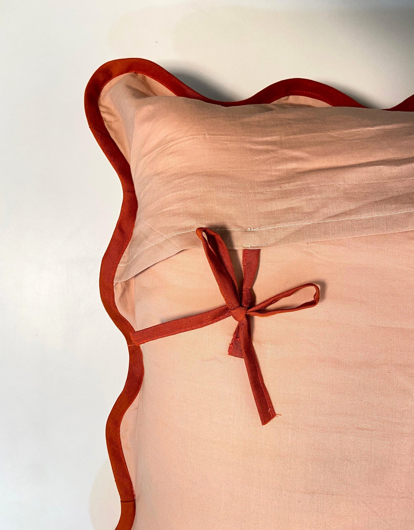 Solid Brown Cotton Wavy Cushion Cover