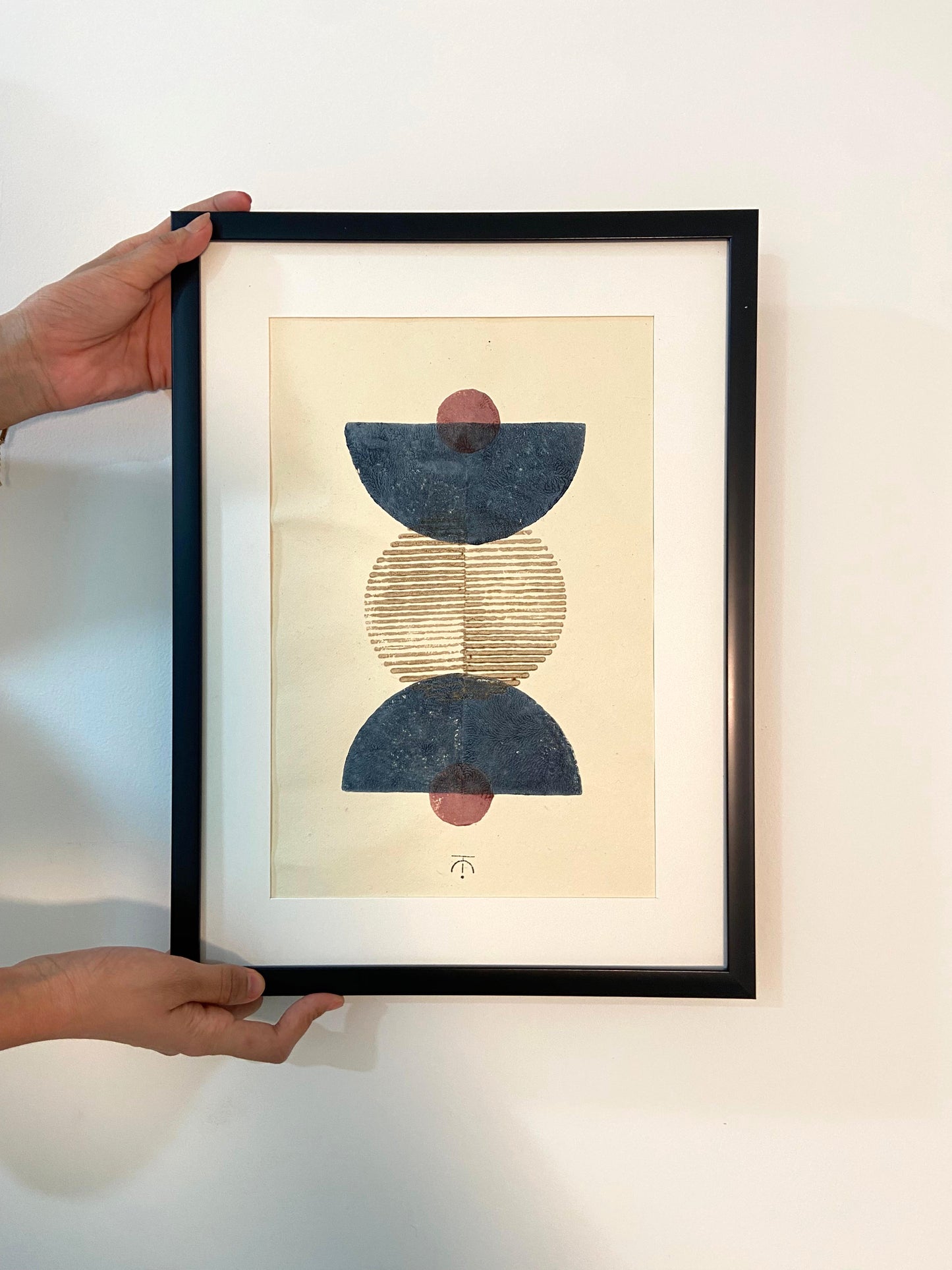 Wall Frame l Handblock printed artwork on handmade paper l 12" x 18"