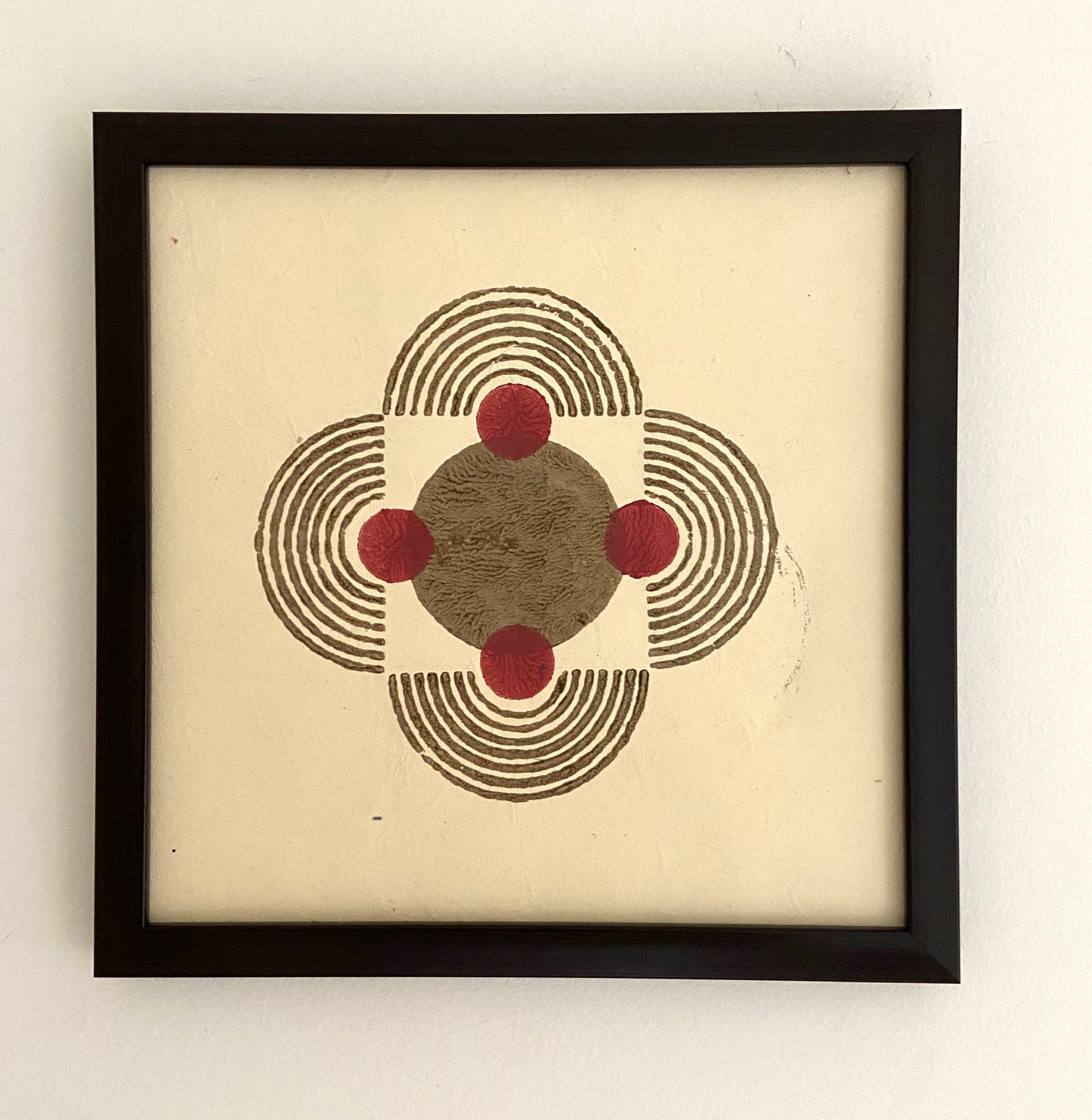 Wall Frame l Handblock printed artwork on handmade paper l 10" x 10" l set of two