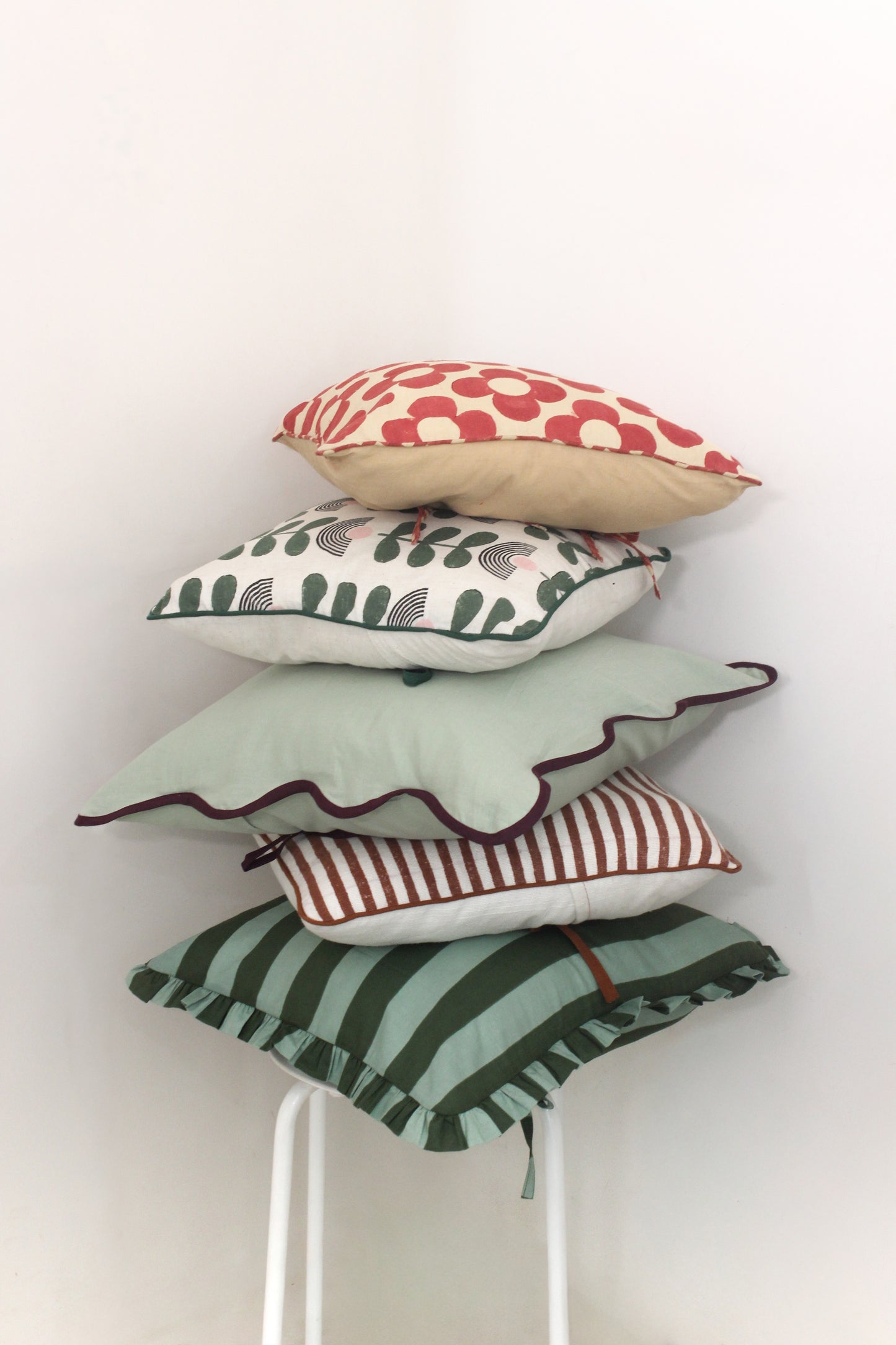 Modern Flower Cushion Cover | Botanical Printed Cotton Cushion Cover