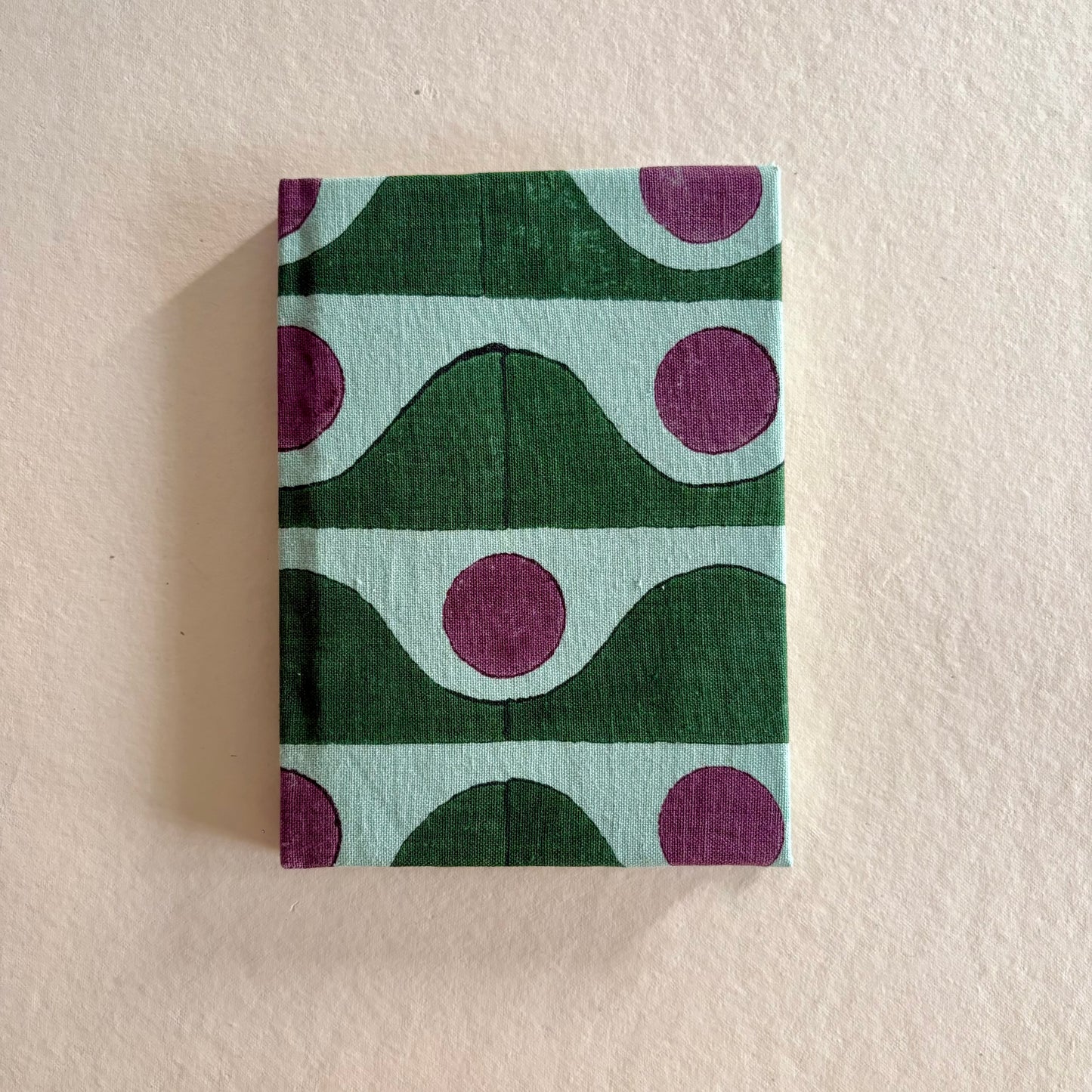 Handcrafted Sustainable A5 Diary Journal Notebook l Handmade Paper l Tide Dot Green