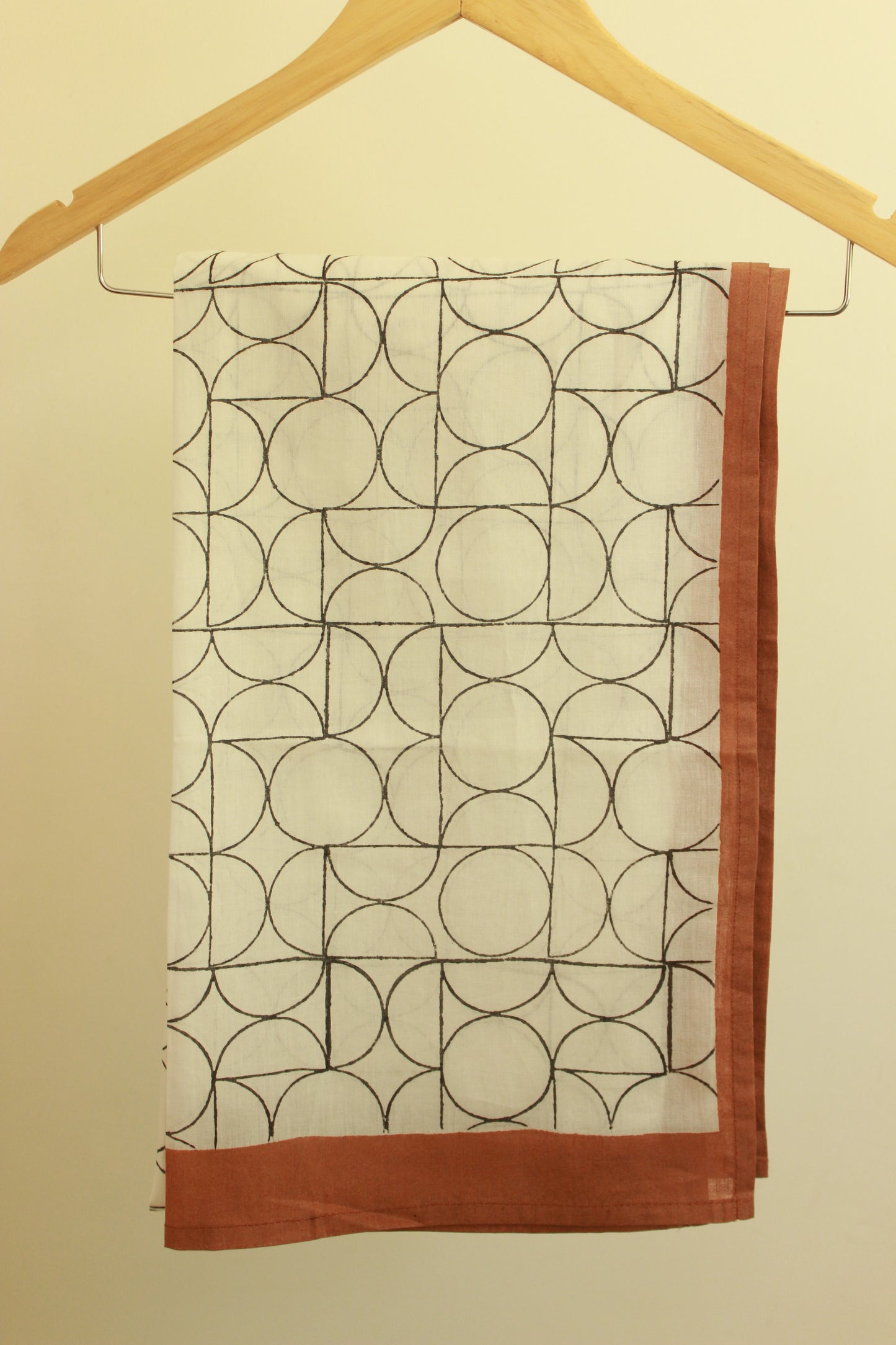 Cotton Scarf Stole - Black & White Art Deco