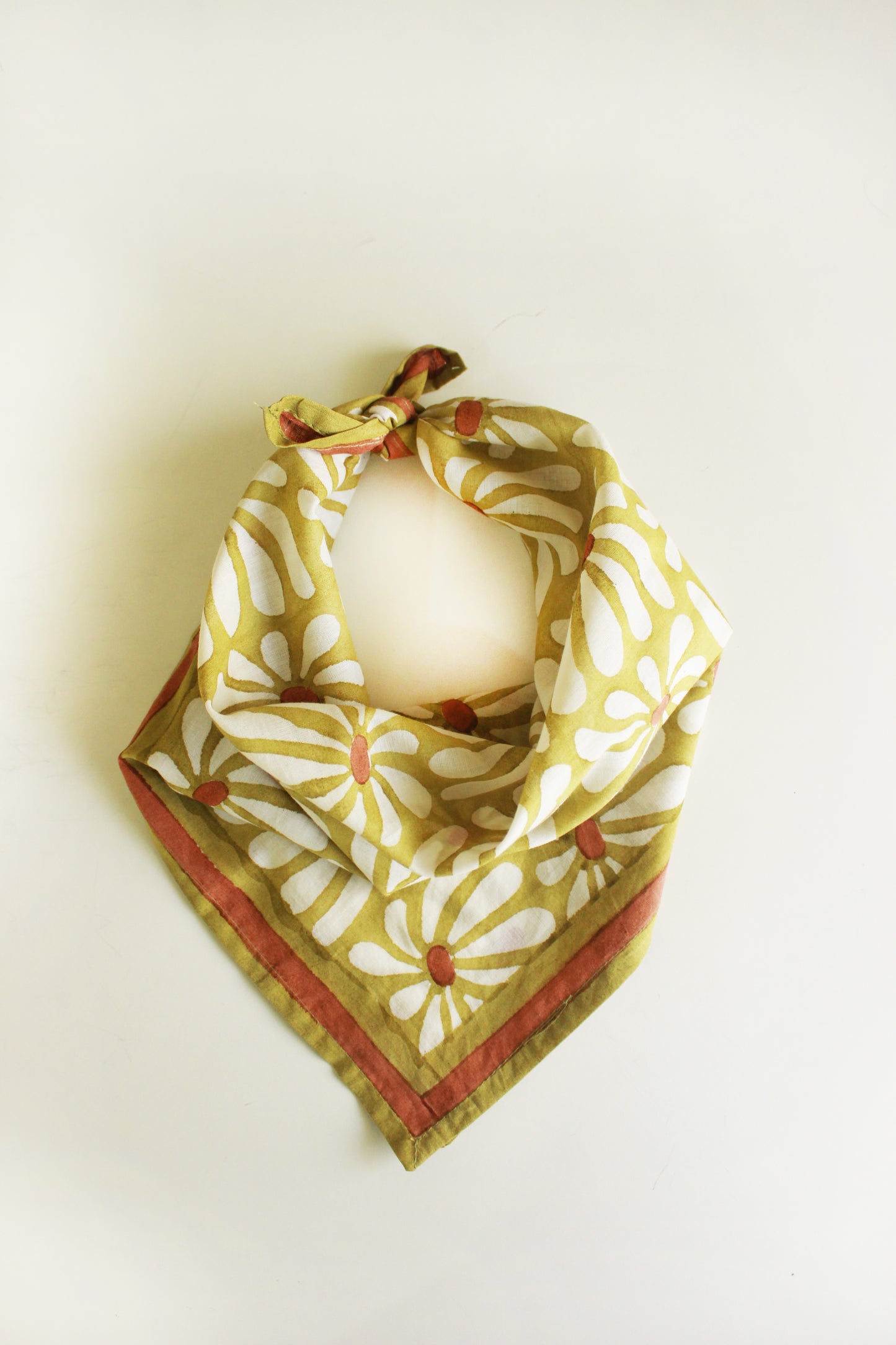 Cotton Square Scarf Bandana - Geometric Floral