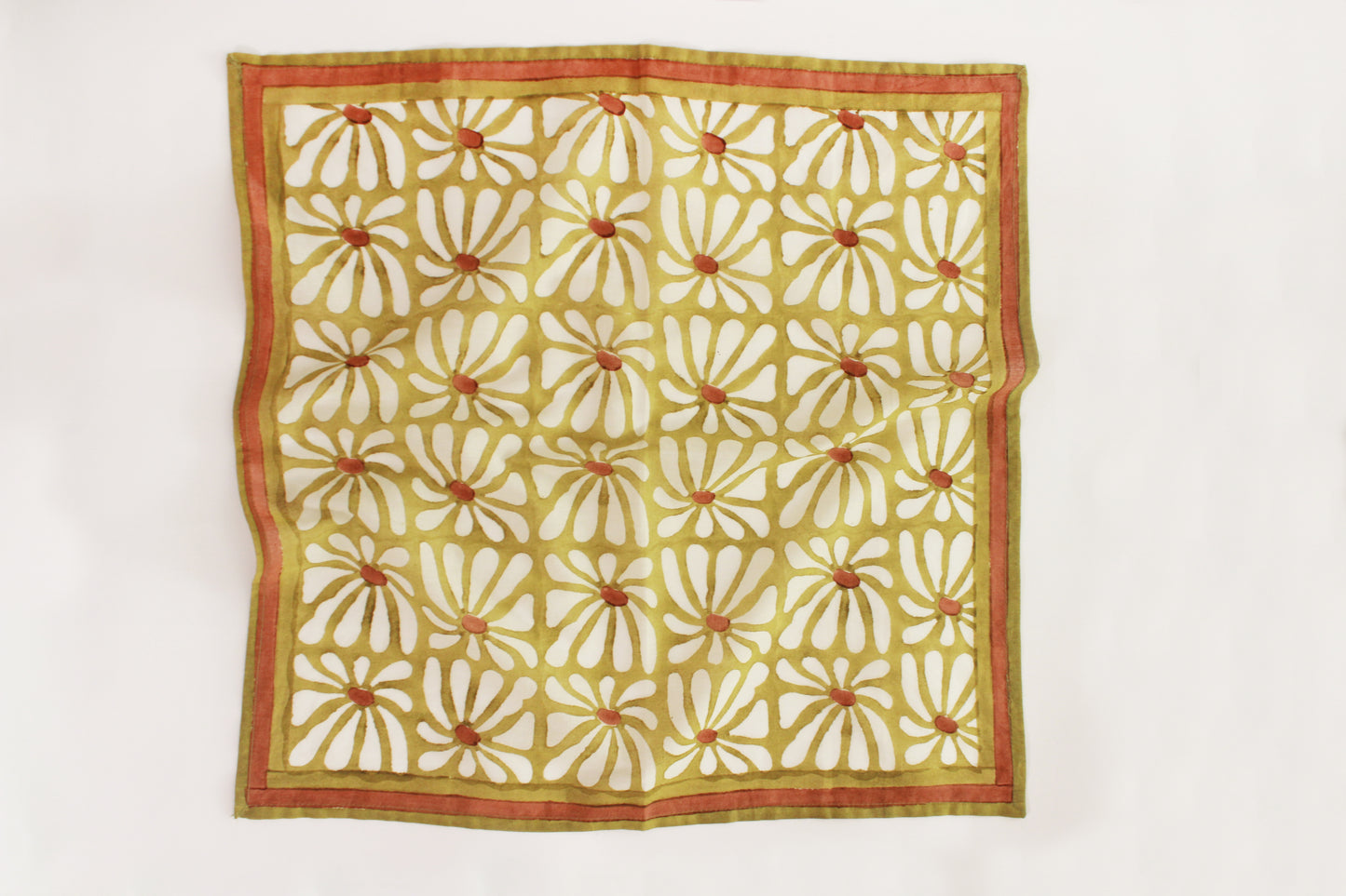 Cotton Square Scarf Bandana - Geometric Floral