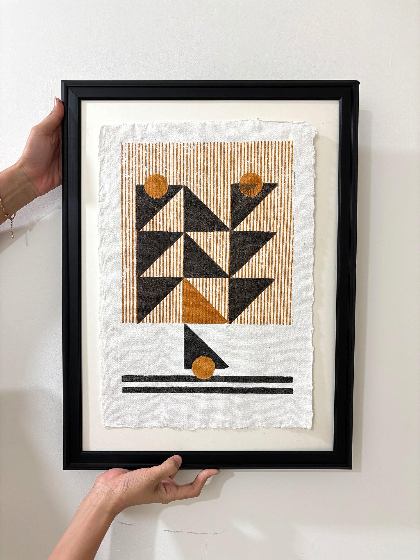 Wall Frame l Handblock printed artwork on handmade paper l 20" x 16"