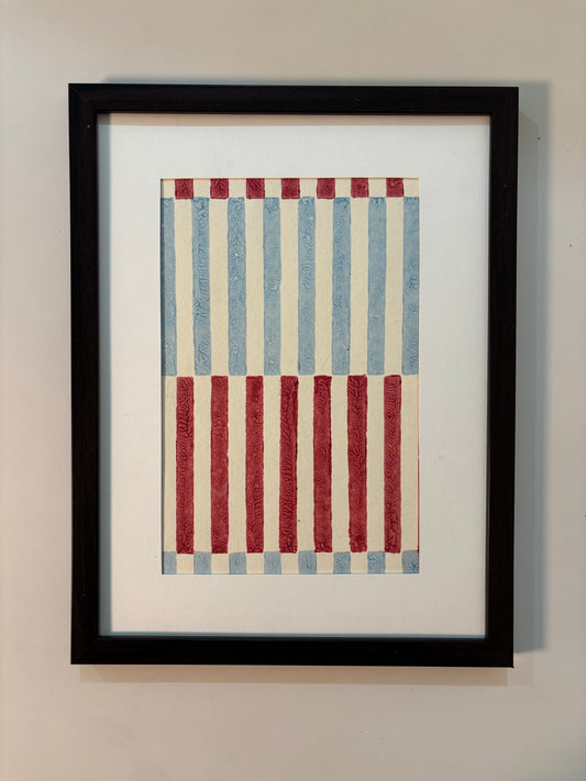 Wall Frame l Handblock printed artwork on handmade paper l 13" x 10"