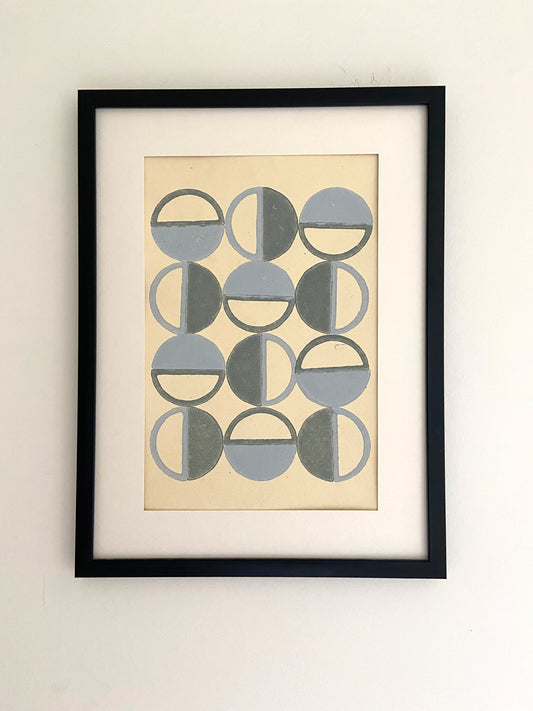 Wall Frame l Handblock printed artwork on handmade paper l 12" x 18"