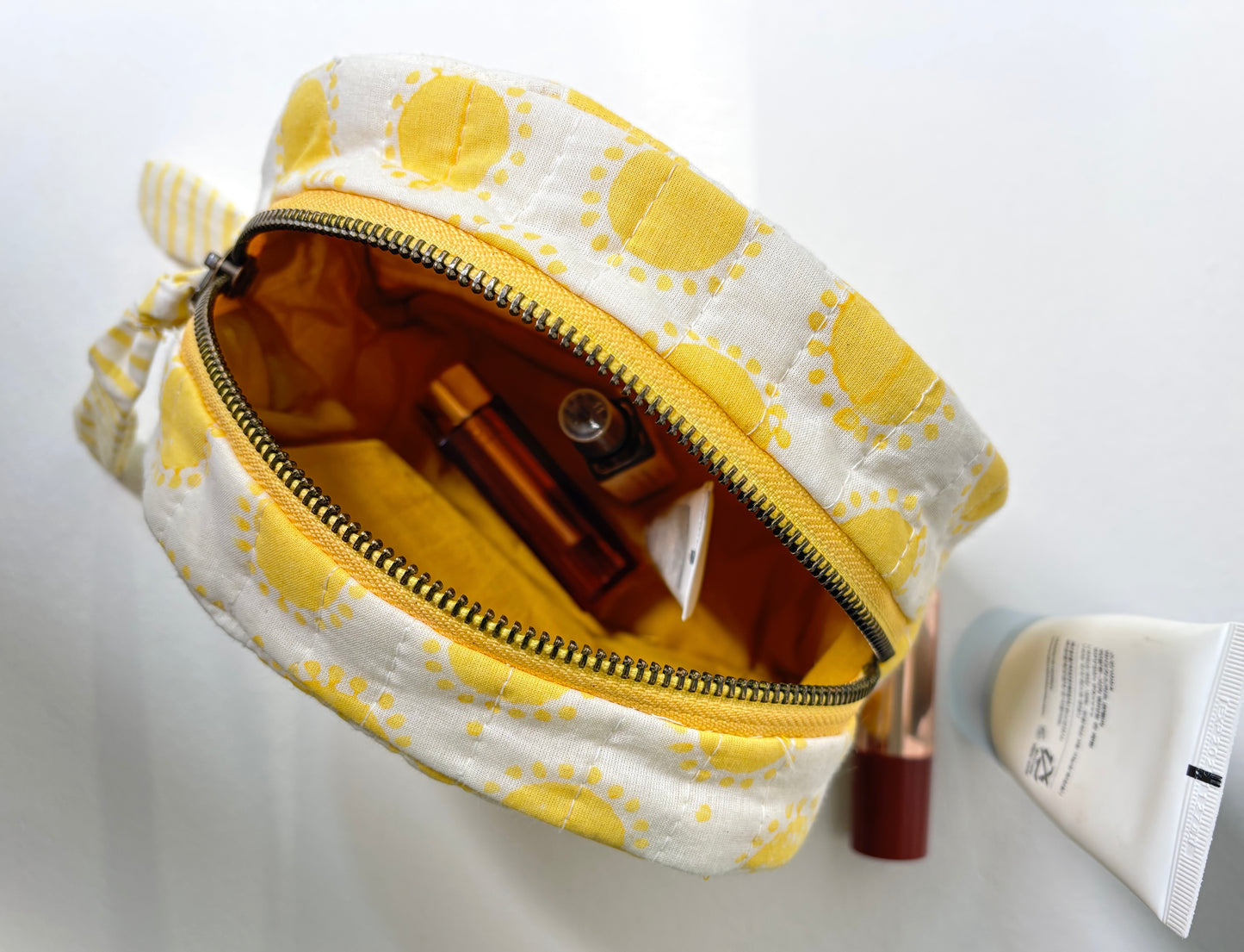 Quilted Cotton Travel Pouch l Golden Hour Classic Organizer Set