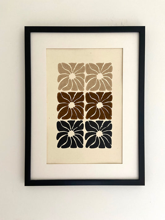 Wall Frame l Handblock printed artwork on handmade paper l 12" x 18"