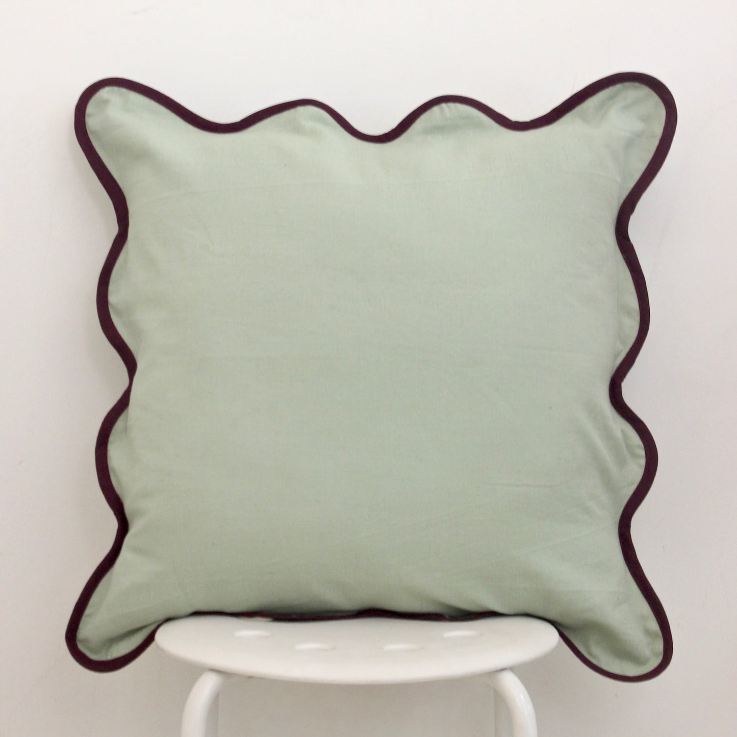 Sage Green Wavy Edge Cushion Cover