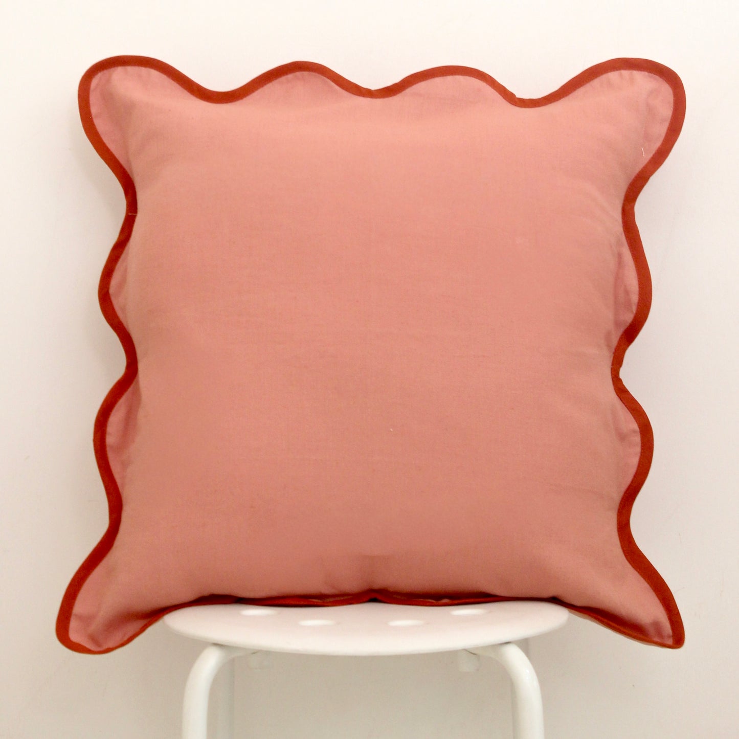Rust Wavy Edge Cushion Cover