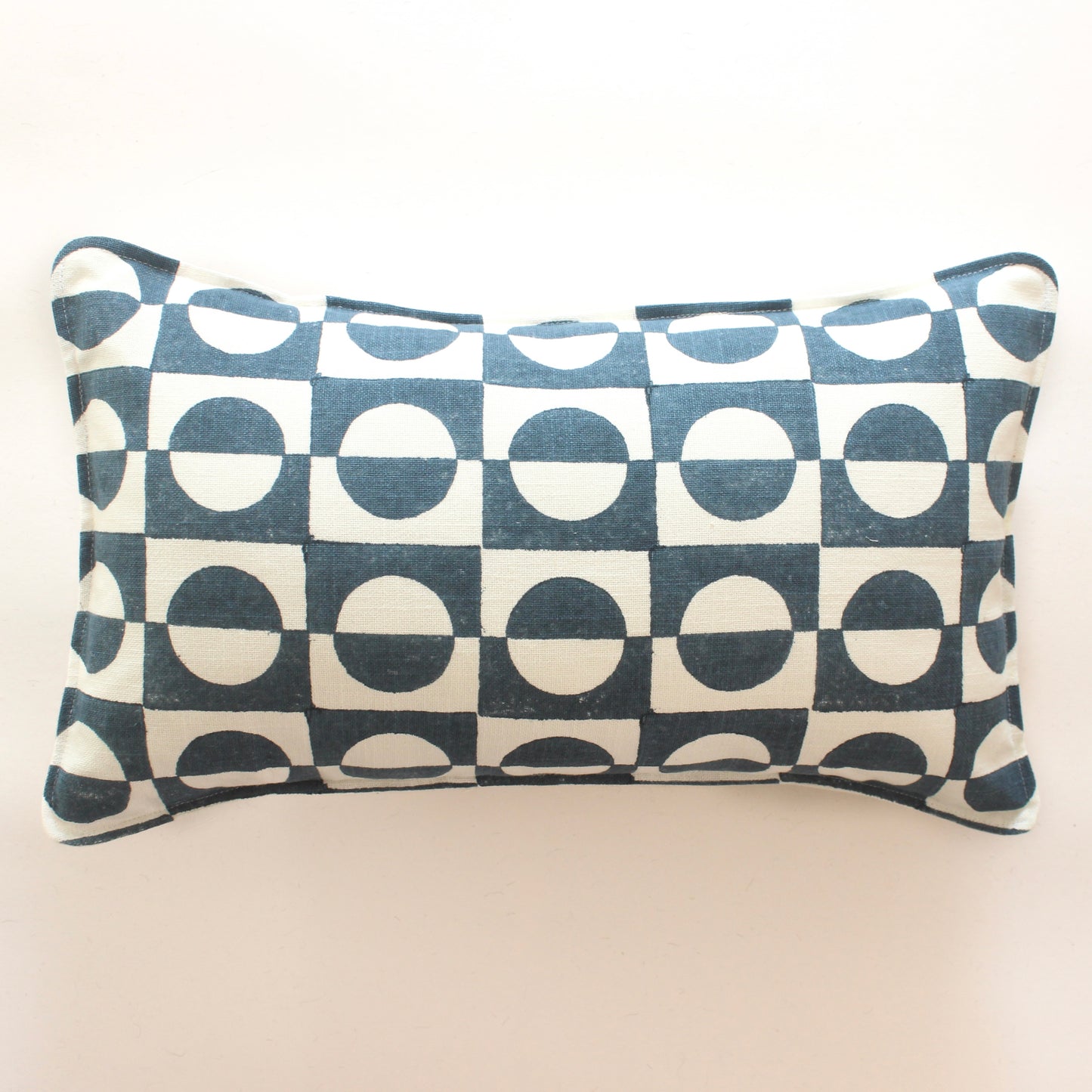 Retro Checks Lumbar Cushion Cover | Geometric Printed Cotton Lumbar Pillow Cover