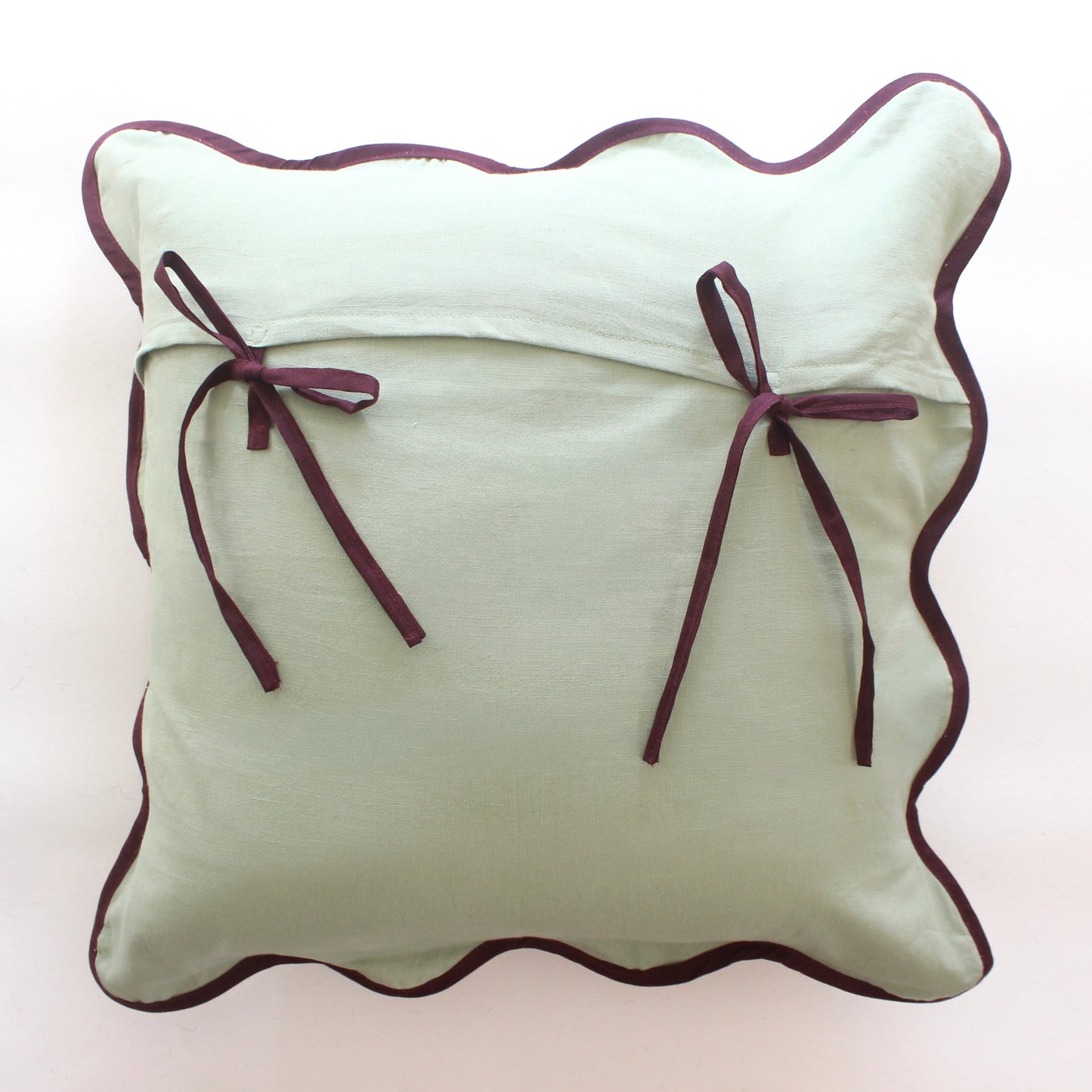Sage Green Wavy Edge Cushion Cover