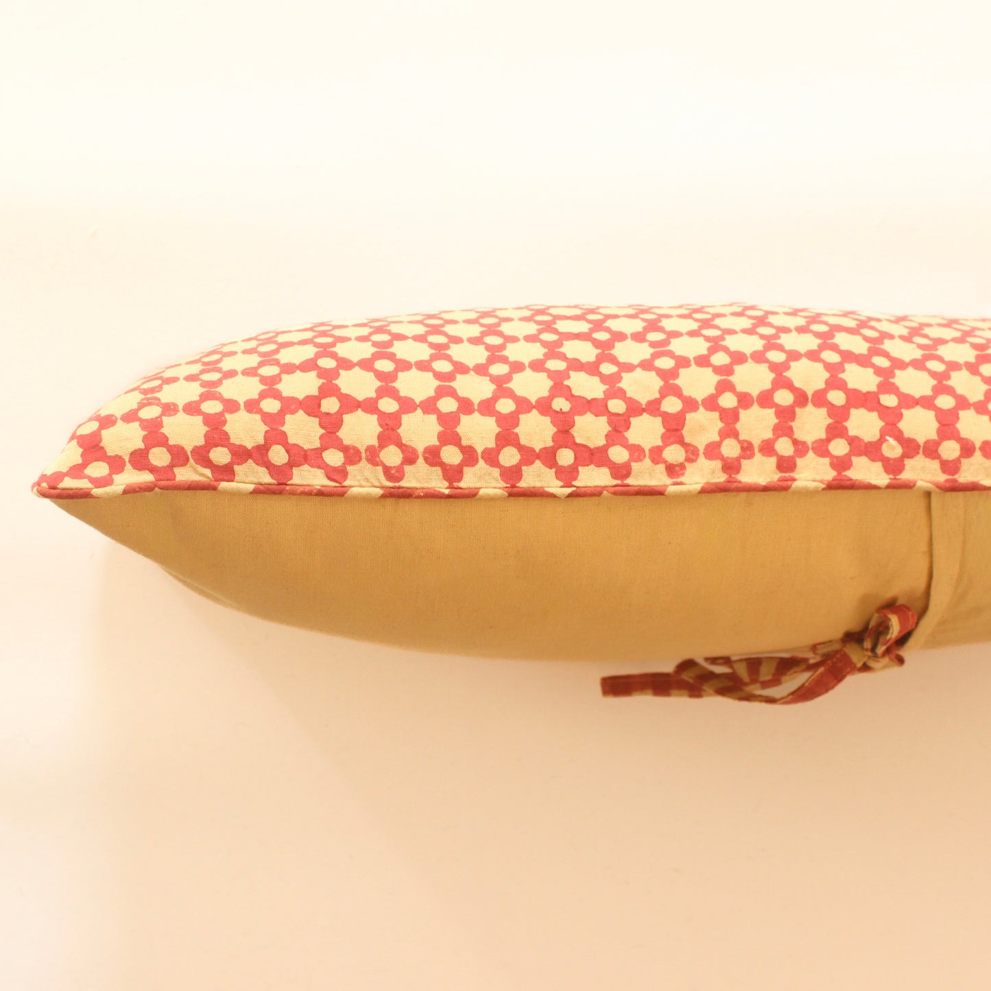 Retro Flower Lumbar Cushion Cover | Floral Printed Cotton Lumbar Pillow Cover