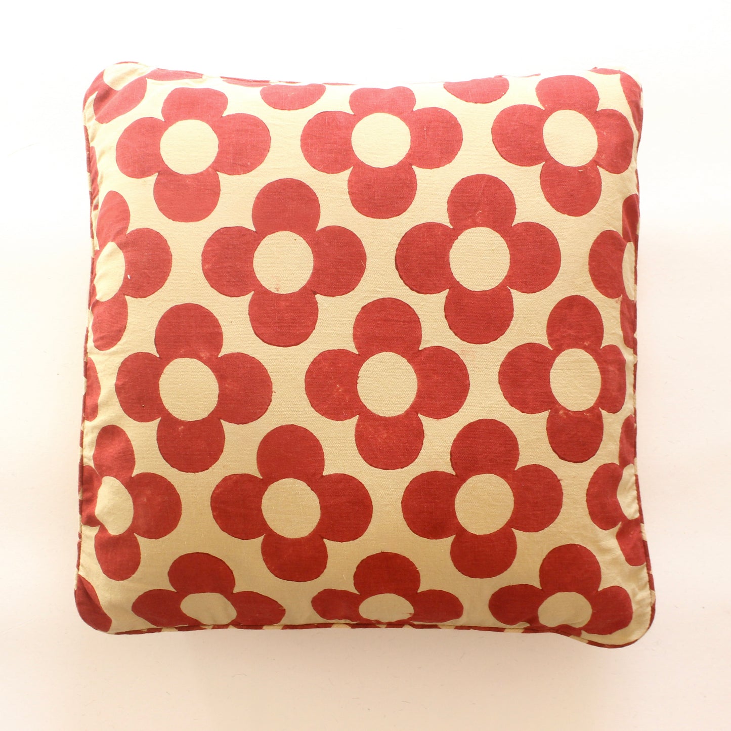 Retro Flower Cushion Cover | Floral Printed Cotton Cushion Cover