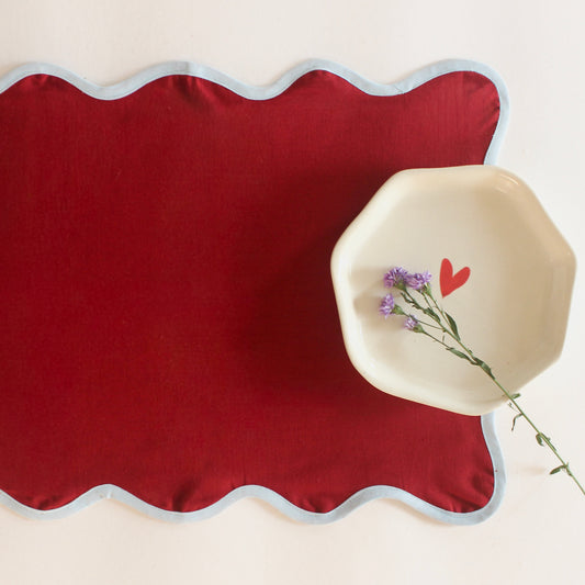 Red & Blue Wavy Placemat | Set of two