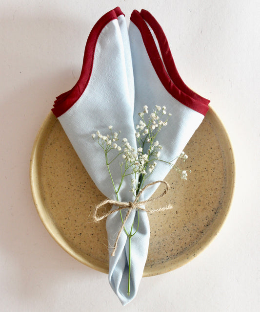 Red & Blue Wavy Napkin | Set of four