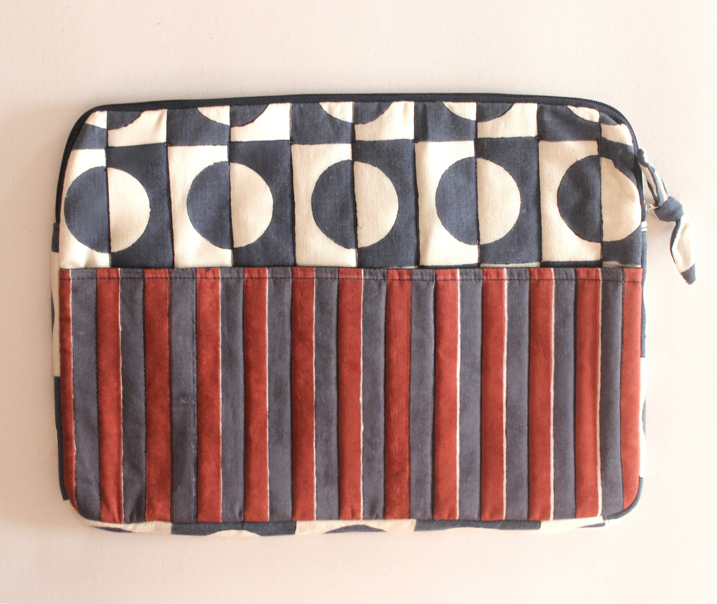 Laptop Sleeve- Rust & Blue Geometric