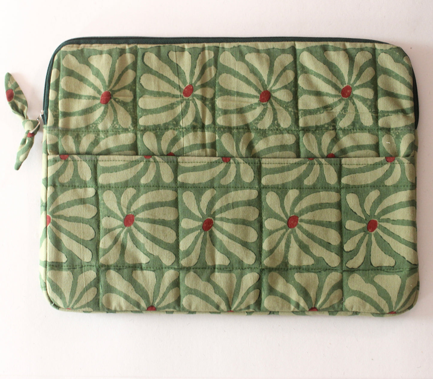 Laptop Sleeve- Green Floral Geometric