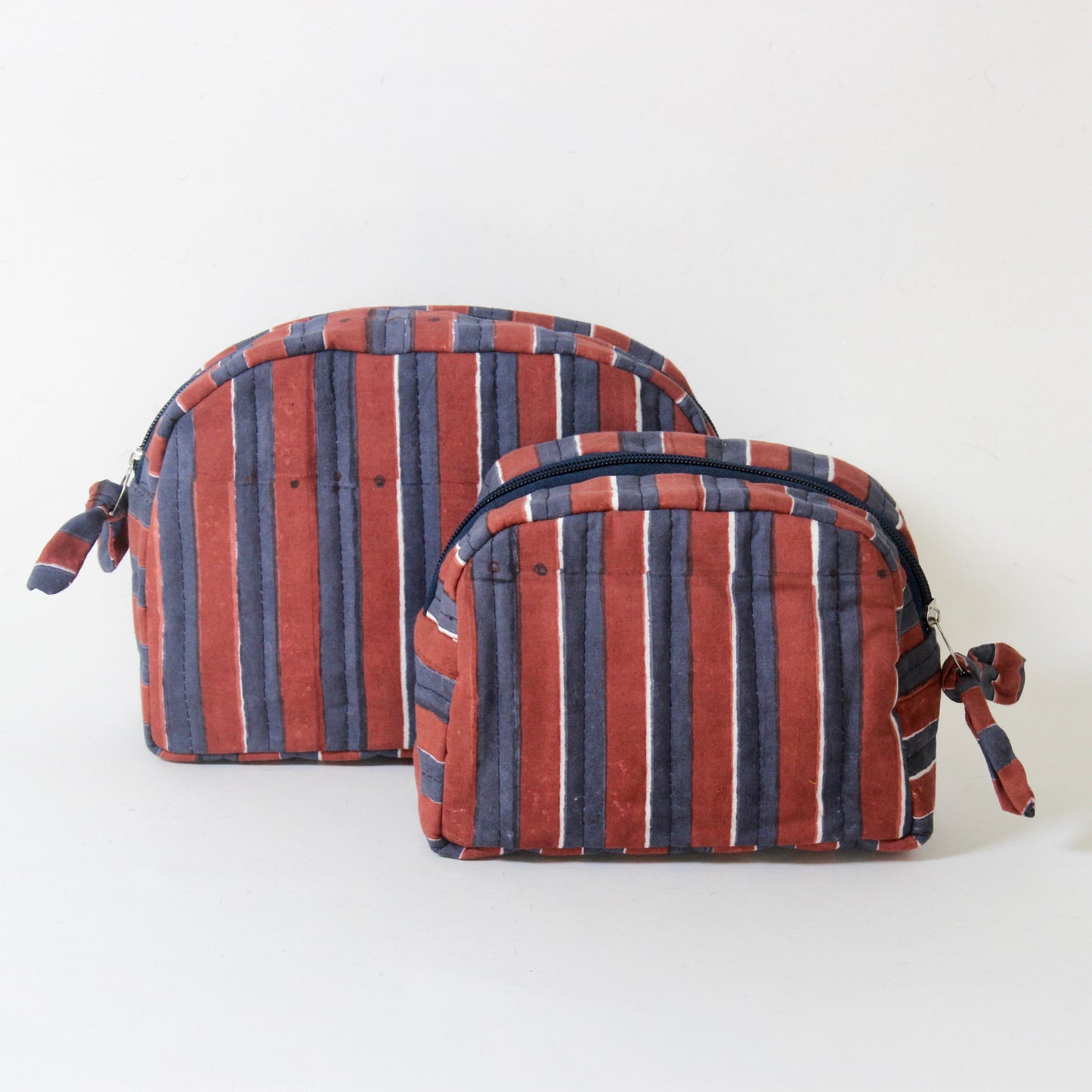 Quilted Cotton Travel Pouch Set | Rustic | Classic Organiser Set