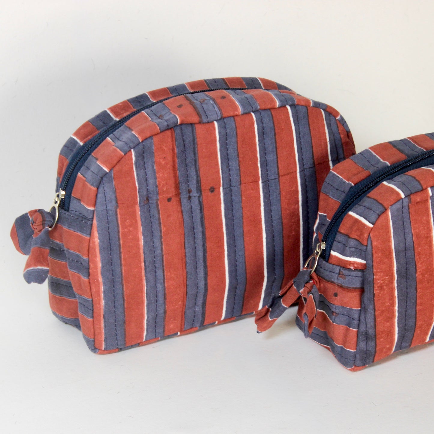 Quilted Cotton Travel Pouch Set | Rustic | Classic Organiser Set