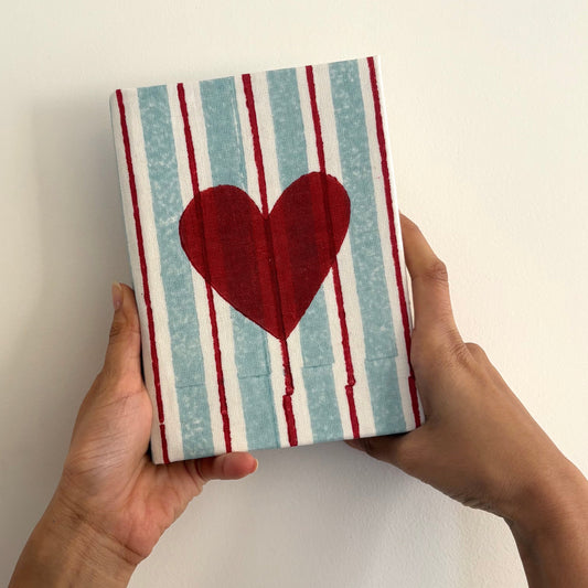 Handcrafted Sustainable A5 Diary Journal Notebook l Handmade Paper l Heart Pop