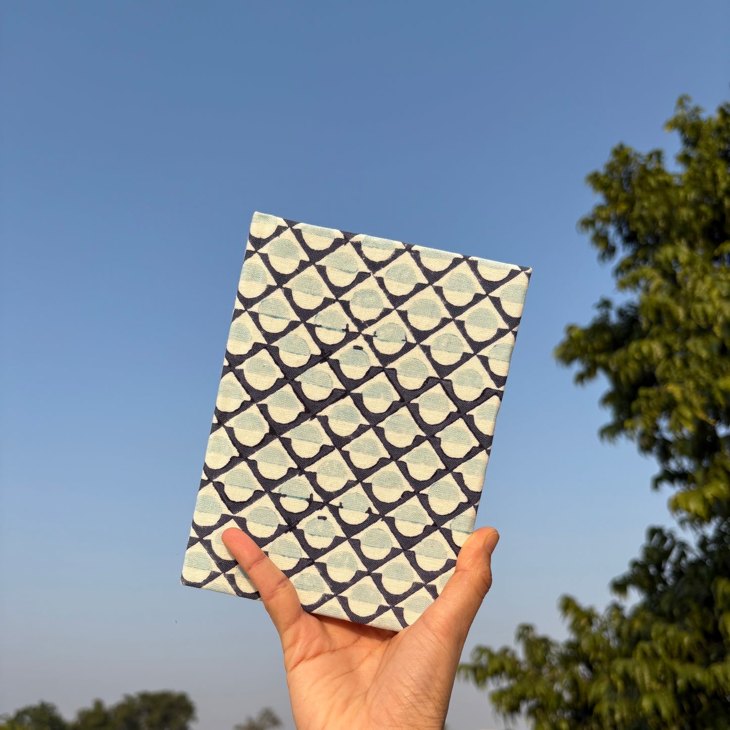 Handcrafted Sustainable A5 Diary Journal Notebook l Handmade Paper l Blue Mosaic