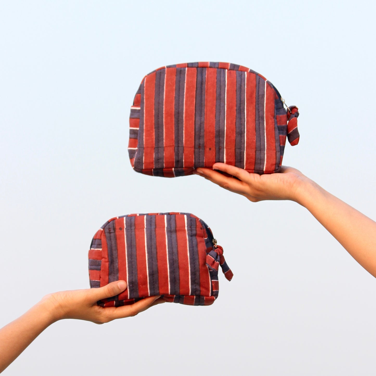 Quilted Cotton Travel Pouch Set | Rustic | Classic Organiser Set