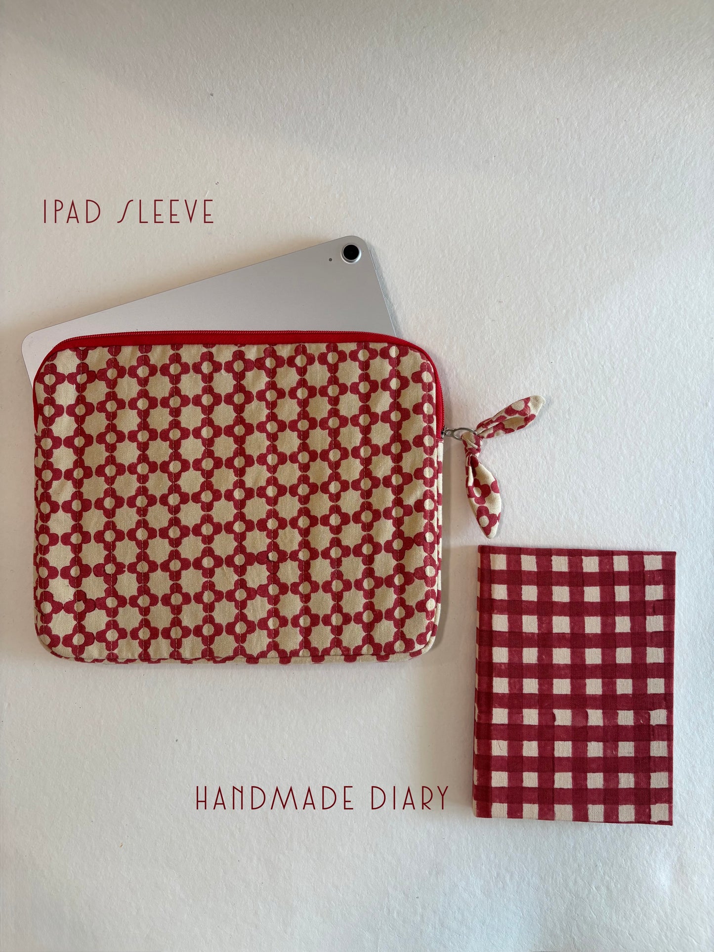 POUCH / iPAD SLEEVE + DIARY SET (RED)