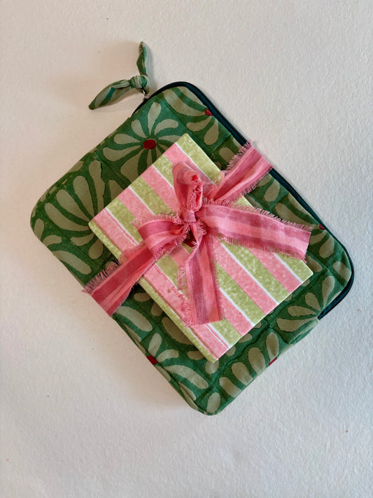 POUCH / iPAD SLEEVE + DIARY SET (GREEN)