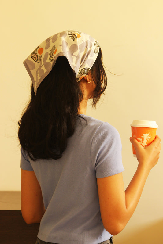 Cotton Square Scarf Bandana - Modern Floral